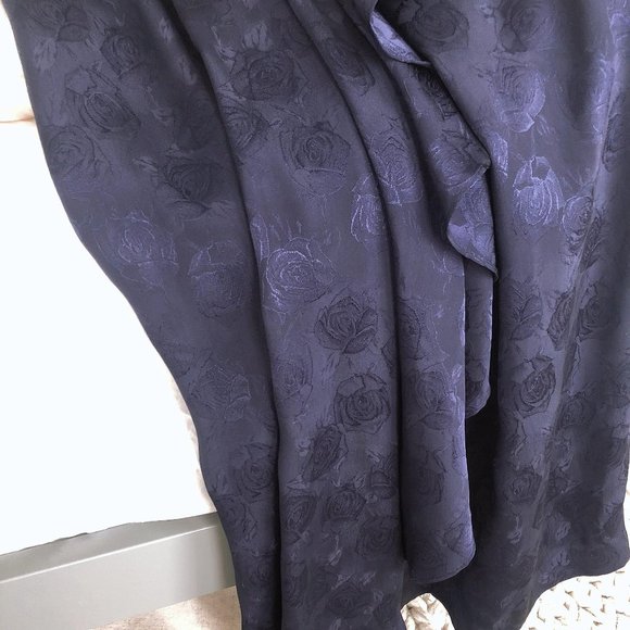JAPAN 1980s VINTAGE navy dress WAISTBAND S SIZE - Picture 4 of 7